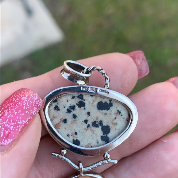 Whitney Kelly Sterling Dalmatian Jasper Pendant - Picture 6 of 16